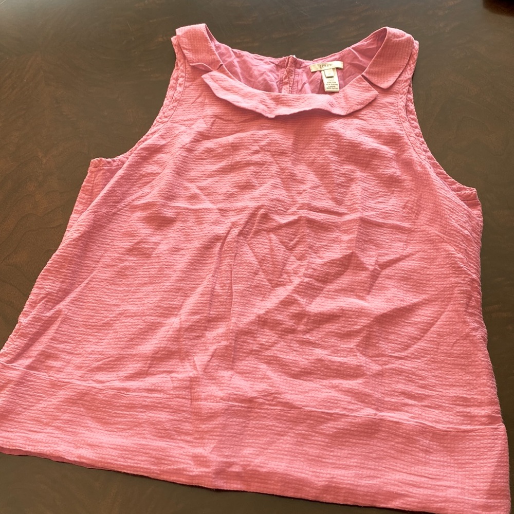 J. Crew pink sleeveless top with zip back